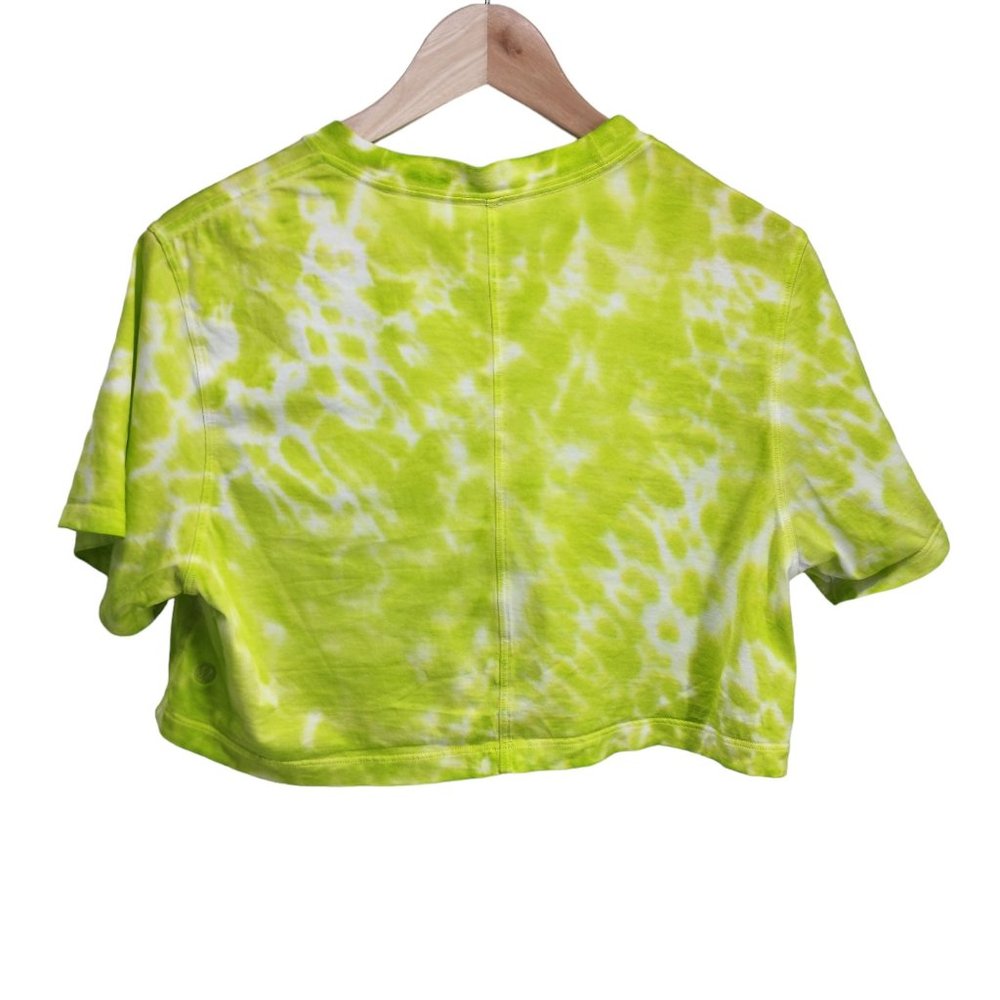 Lululemon All Yours Cropped Cotton T-Shirt Tie Dye Women's Size 2 Green Tie Dye - Picture 4 of 8